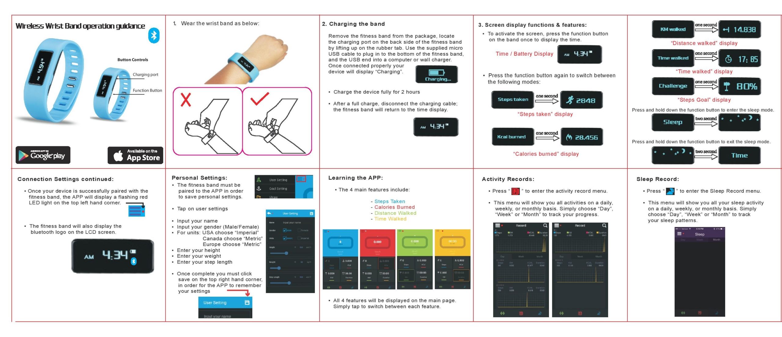 Runme Fitness Tracker Manual Wearable Fitness Trackers