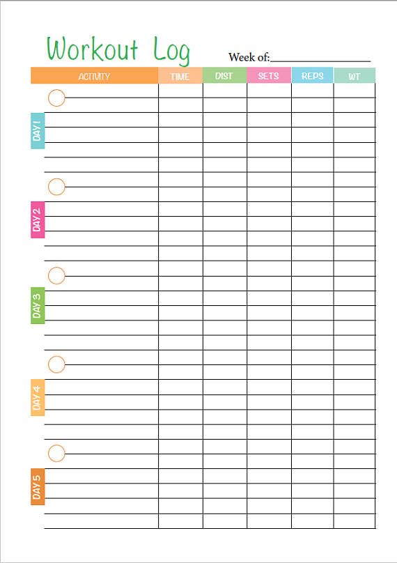 daily calorie tracker template