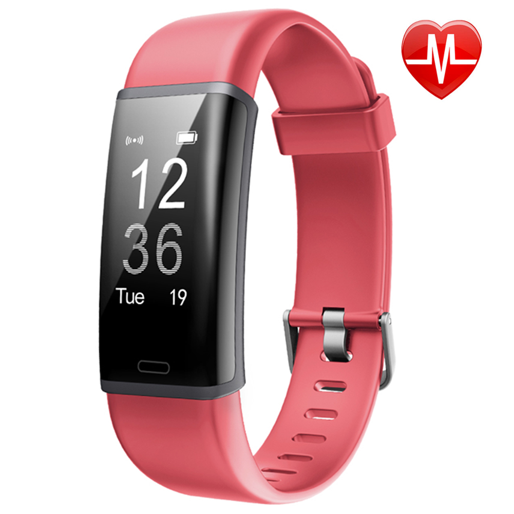 Lintelek Fitness Tracker Red Wearable Fitness Trackers