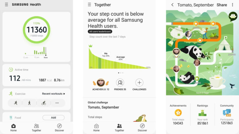 samsung health trackers