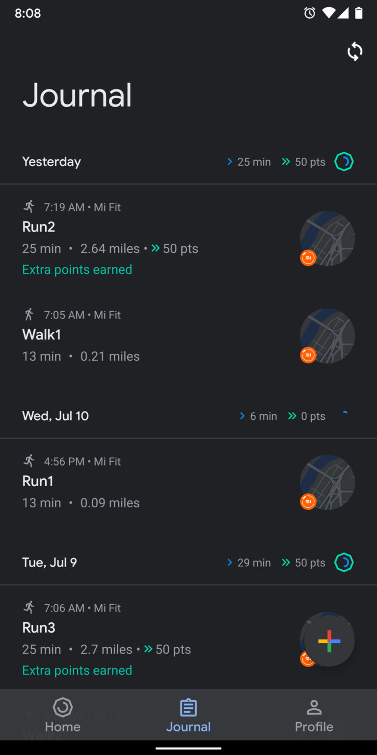 google fit sync with watch