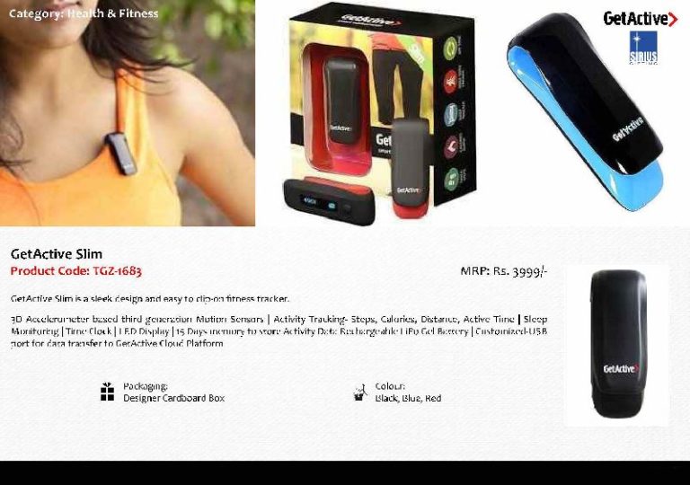 Getactive Slim Fitness Tracker Wearable Fitness Trackers