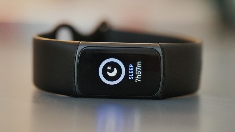 Fitbit smartwatch displaying sleep tracking information.