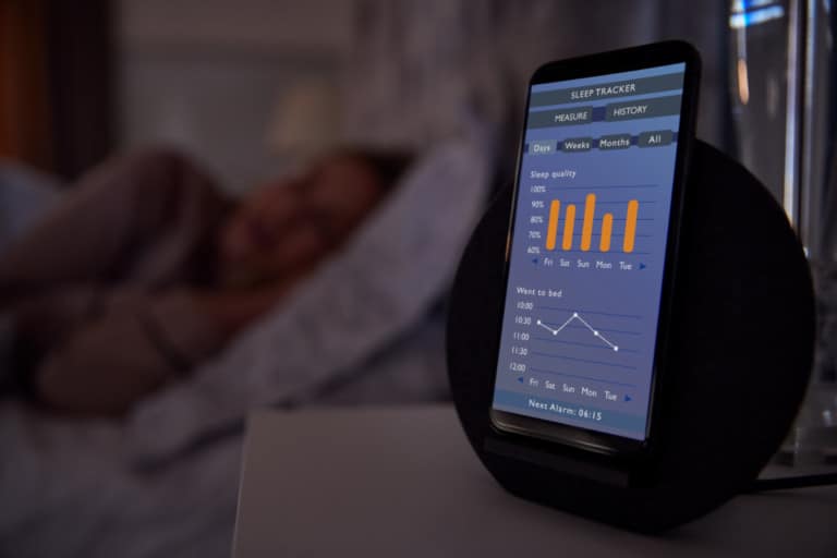 A Samsung Galaxy Watch displaying sleep tracking data.