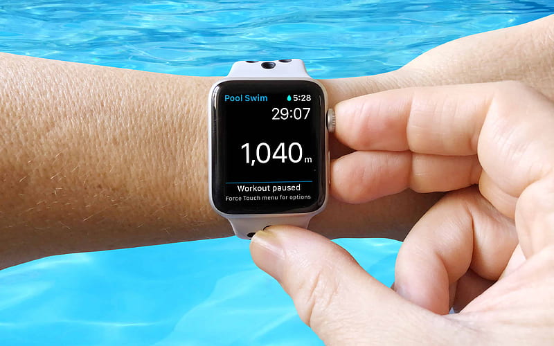 A waterproof wearable sensor for tracking swimming activity.