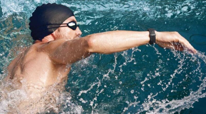 A waterproof fitness tracker designed specifically for swimming.