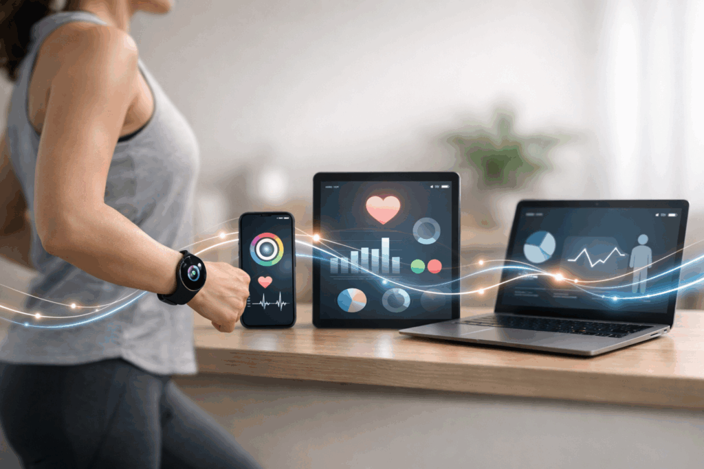 Smartwatch syncing with health devices